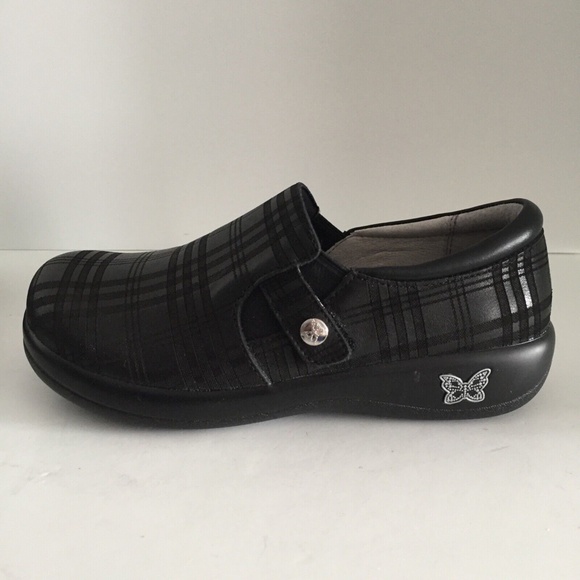 Alegria Women's Kara Clogs Shoes KAR-597XW Leather Slip-On Plaid Round Toe 37 - Picture 1 of 16